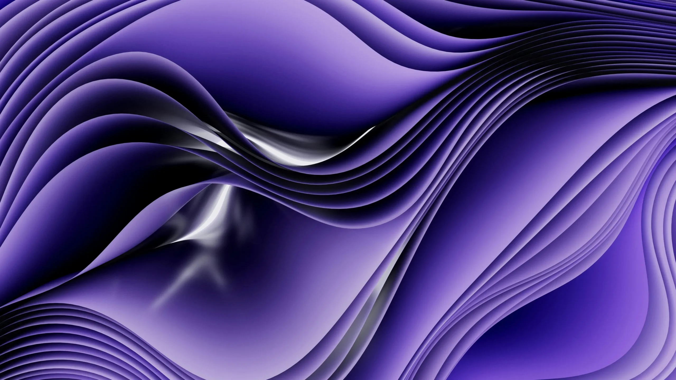 Abstrakter Hintergrund mit violetten Wellen für modernes Technologie- und Digital-Transformation-Design